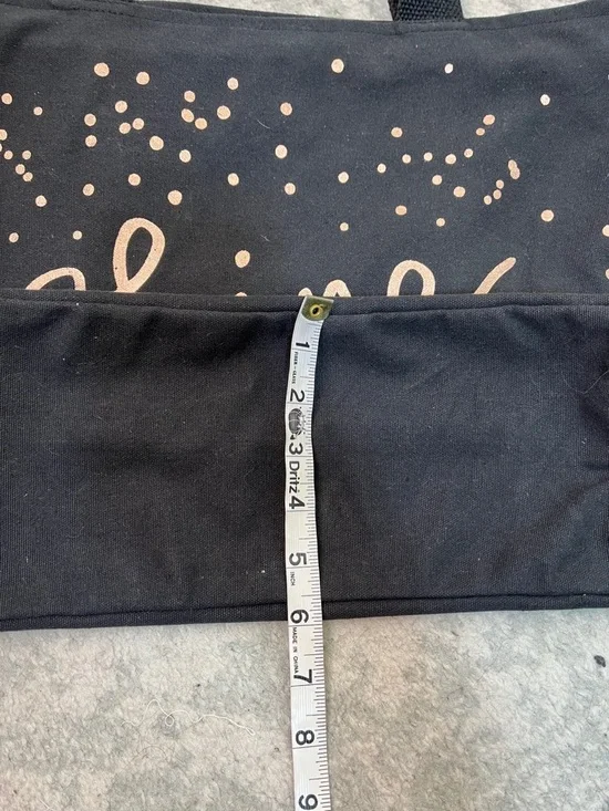 RADLEY LONDON CANVAS ZIPPER TOP TOTE BLACK WITH ROSE GOLD “SHINE” AND DOG NWT - Picture 14 of 14